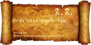 Kránitz Kamélia névjegykártya